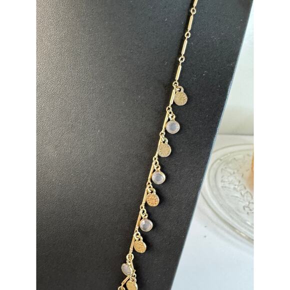 Gold toned necklace with dangle cha cha by Canvas. 35” + 3” ext - Picture 1 of 7